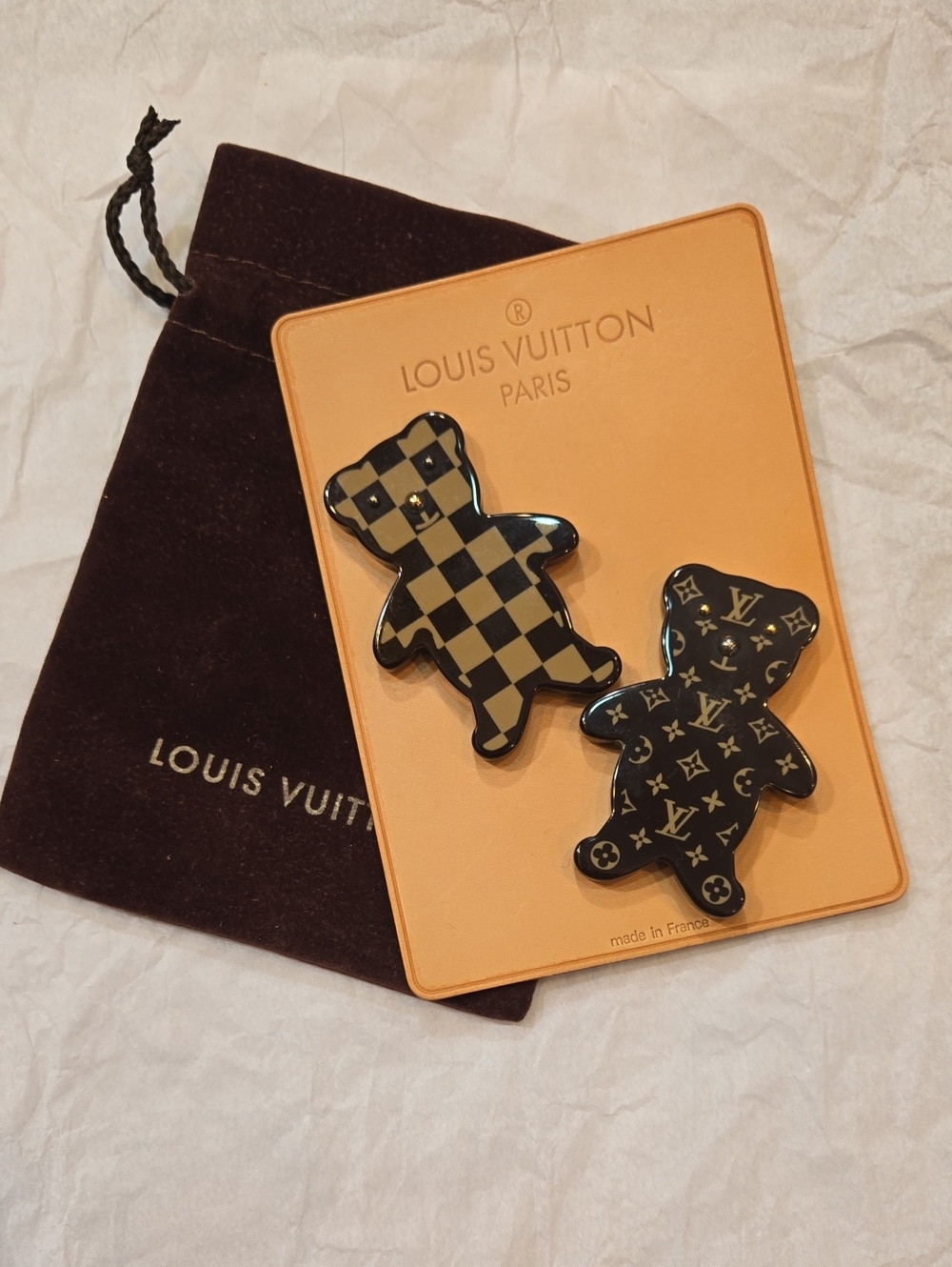 #182 - Louis Vuitton Broche Nunouls Teddy Bear Brooch M64939 FL0035